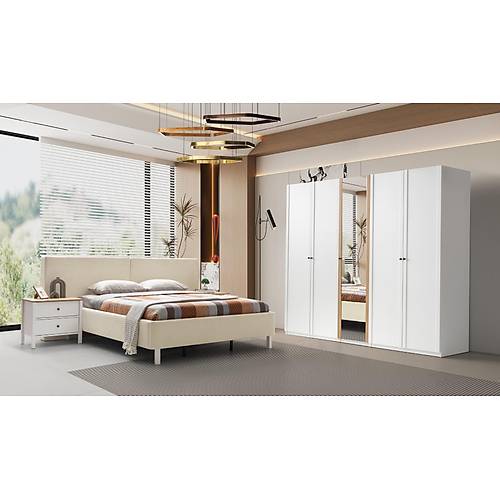 Mona Beyaz Mee Yatak Odas