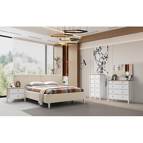 Mona Beyaz Mee Yatak Odas