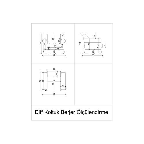 Diff Mavi-BRT Koltuk Takm