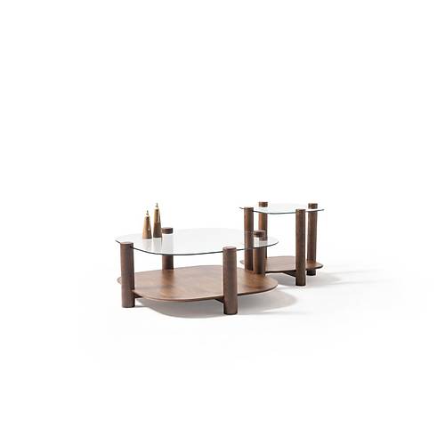 974 Ceviz Cam Orta Sehpa