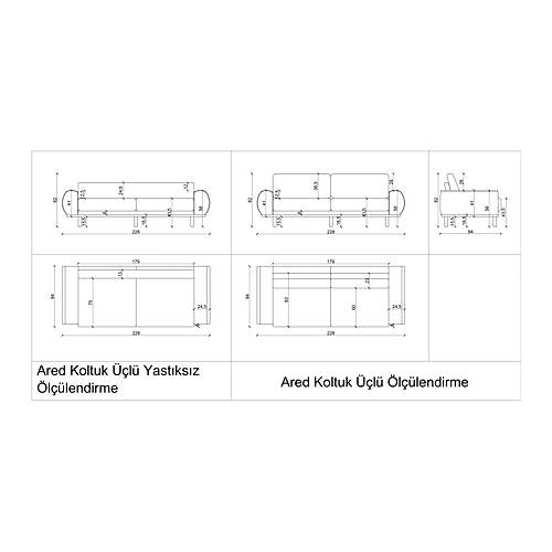 Ared Krem-BRT Koltuk Takm