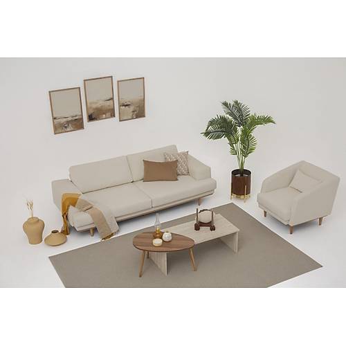 Hora Krem-BRT Koltuk Takm