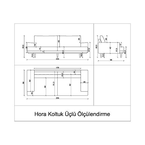 Hora Krem-BRT Koltuk Takm