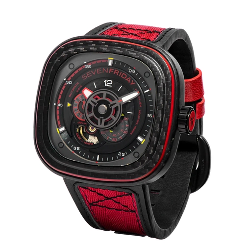 SEVEN Friday SF-P3C/04 Red Carbon Edition Erkek Kol Saati