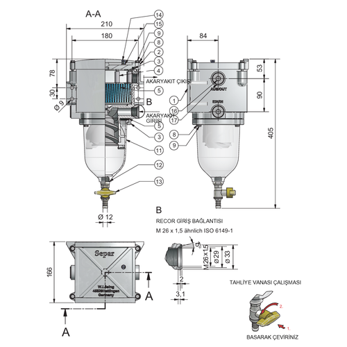 SWK 2000/18 Separ Yak�t Filtre Haznesi