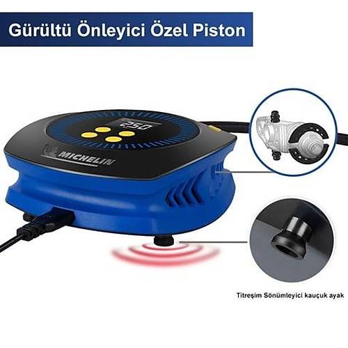 Michelin MC27010 12Volt 100 PSI Ayarlanabilir Dijital Bas�n� G�stergeli Hava Pompas�
