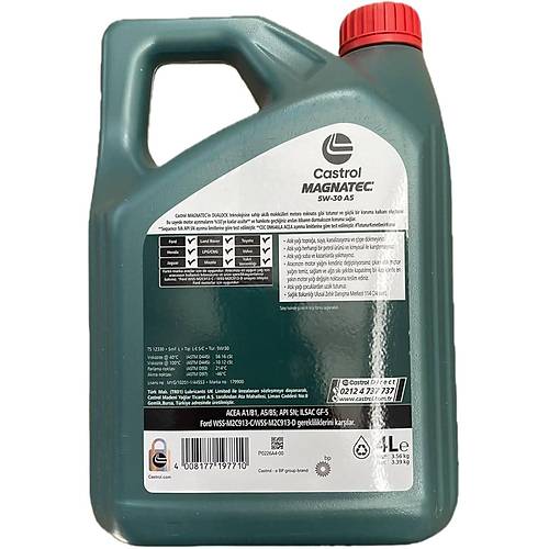 Castrol Magnatec Stop-Start 5W/30 A5 4 Liltre retim Yl: 2024