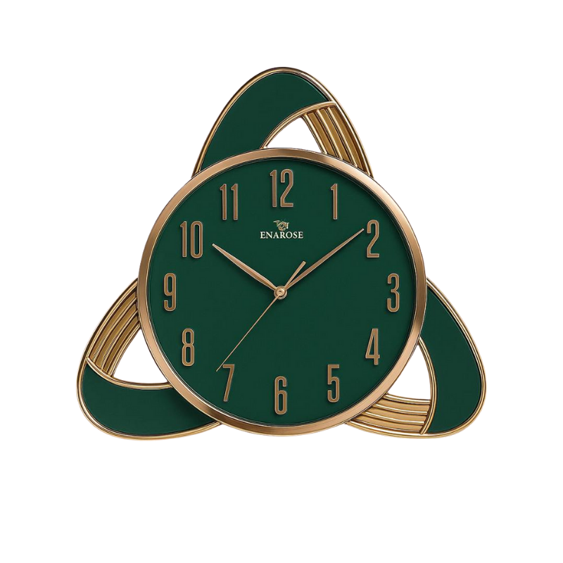 Enarose A552224-2 Green Bombe Camlı Duvar Saati
