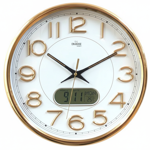 Enarose A55879 3D Rakaml� Duvar Saati Takvim & S�cakl�k