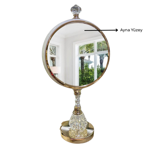 Enarose A5522131 Aynal� Bombe Caml� Kristal Masa Saati