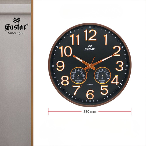 Eastar A3219 Black S�cakl�k Nem �l�er Fosforlu Duvar Saati