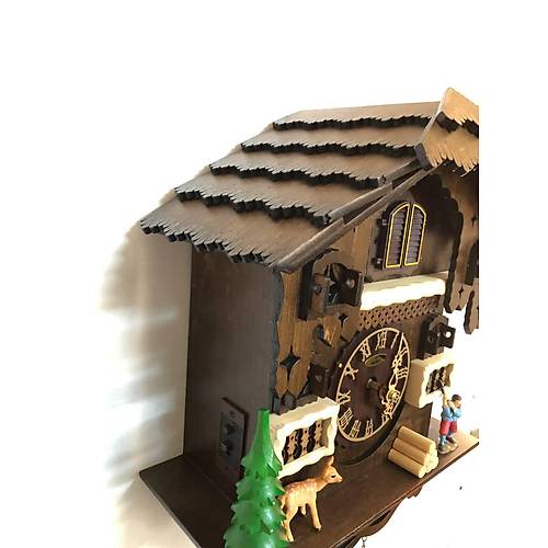 Eastar EC2305 Y�zde 100 Masif Ah�ap Guguklu Duvar Saati