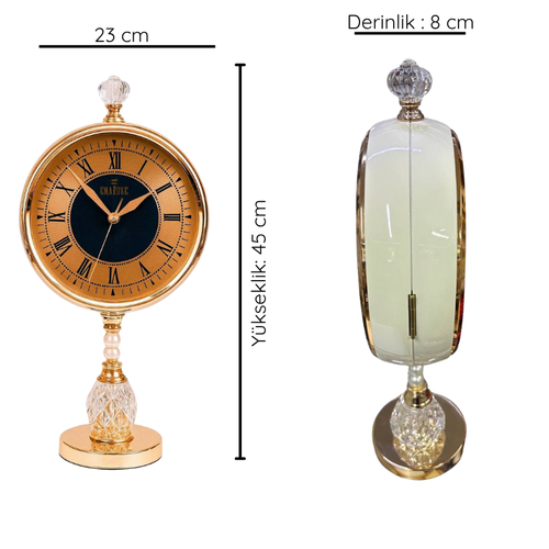 Enarose A5522131 Aynal� Bombe Caml� Kristal Masa Saati