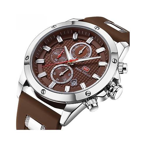 Mini Focus Slikon Kordonlu Kronolu Erkek Kol Saati MF0089G.03