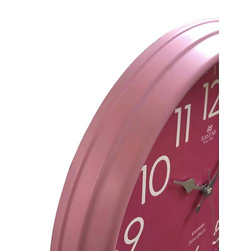 Eastar E3334 Modern Scak Pembe Sessiz Duvar Saati