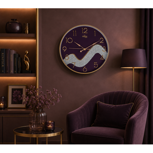 Enarose A45001 Gold Coffee 3D Kabartma Rakaml� Duvar Saati