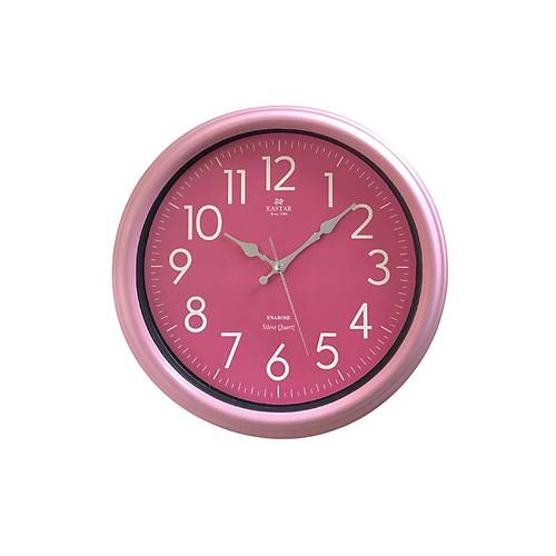 Eastar E3334 Modern Scak Pembe Sessiz Duvar Saati