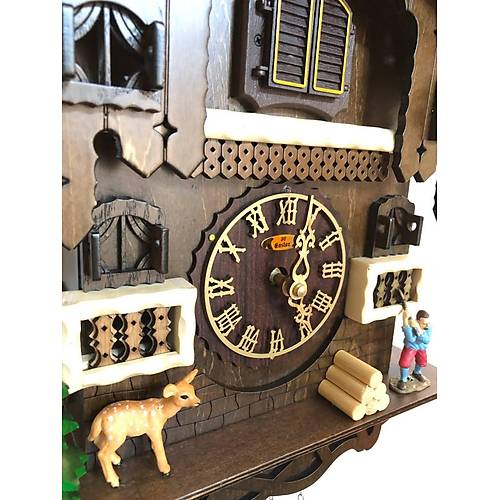 Eastar EC2305 Y�zde 100 Masif Ah�ap Guguklu Duvar Saati