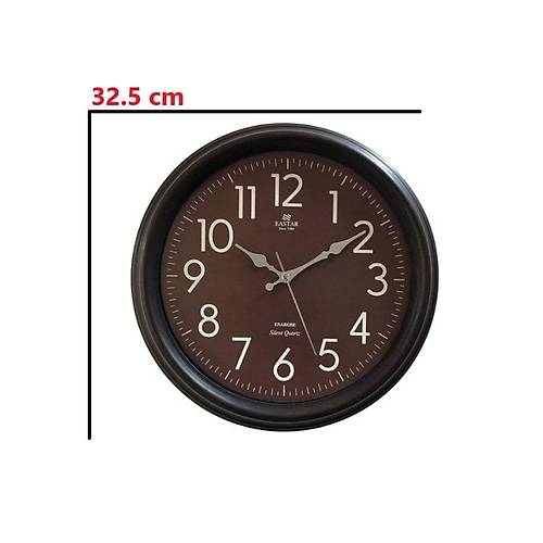 Eastar E3334 Sessiz Akar Saniyeli Modern Mocha Duvar Saati