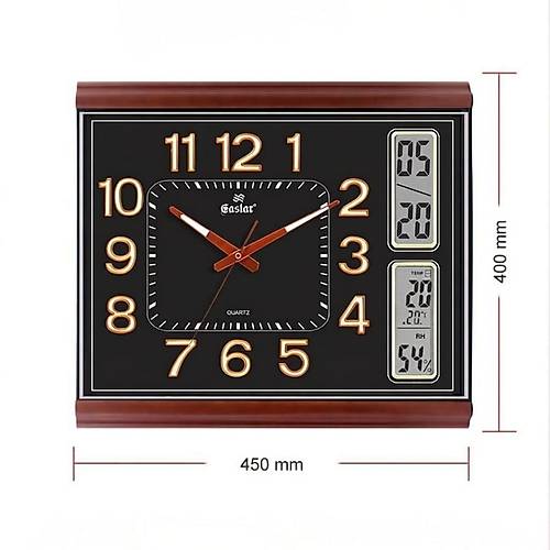 Eastar A5108 B S�cakl�k Nem �l�er Fosforlu Duvar Saati