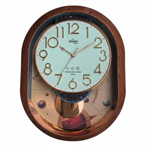 Enarose A5762280 Sarka�l� 3D Kabartma Rakaml� Duvar Saati