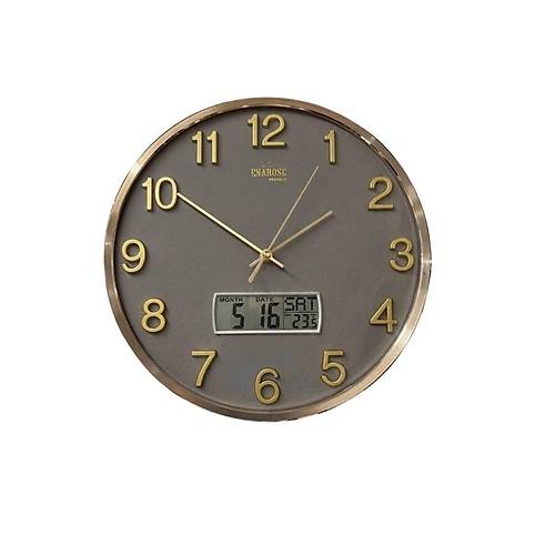 Enarose A551125-1 Gold Ash 3D Kabartma Rakaml� Duvar Saati