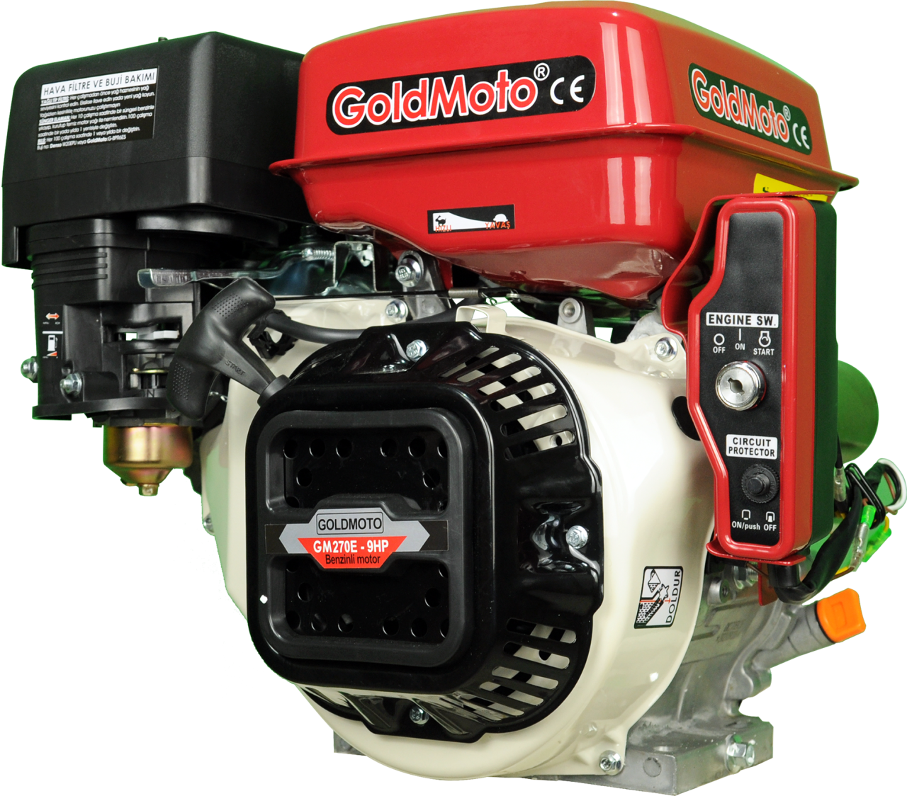 GoldMoto GM270E 9 Hp Marşlı Krank Mili Kamalı Benzinli Motor