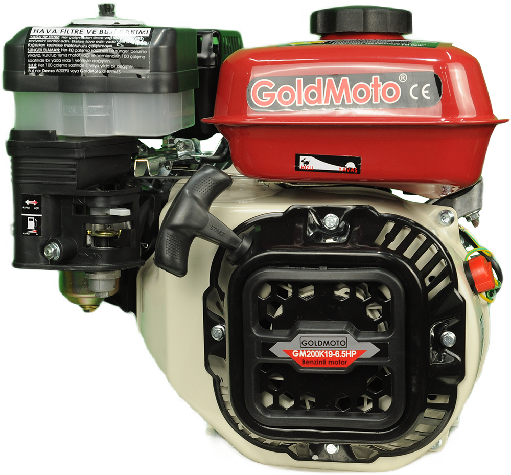 GoldMoto GM200K19 6.5 Hp İpli Krank Mili Kamalı 19mm Benzinli Motor