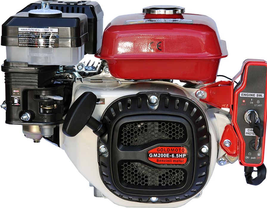 GoldMoto GM200E 6.5 Hp Marşlı Krank Mili Kamalı Benzinli Motor