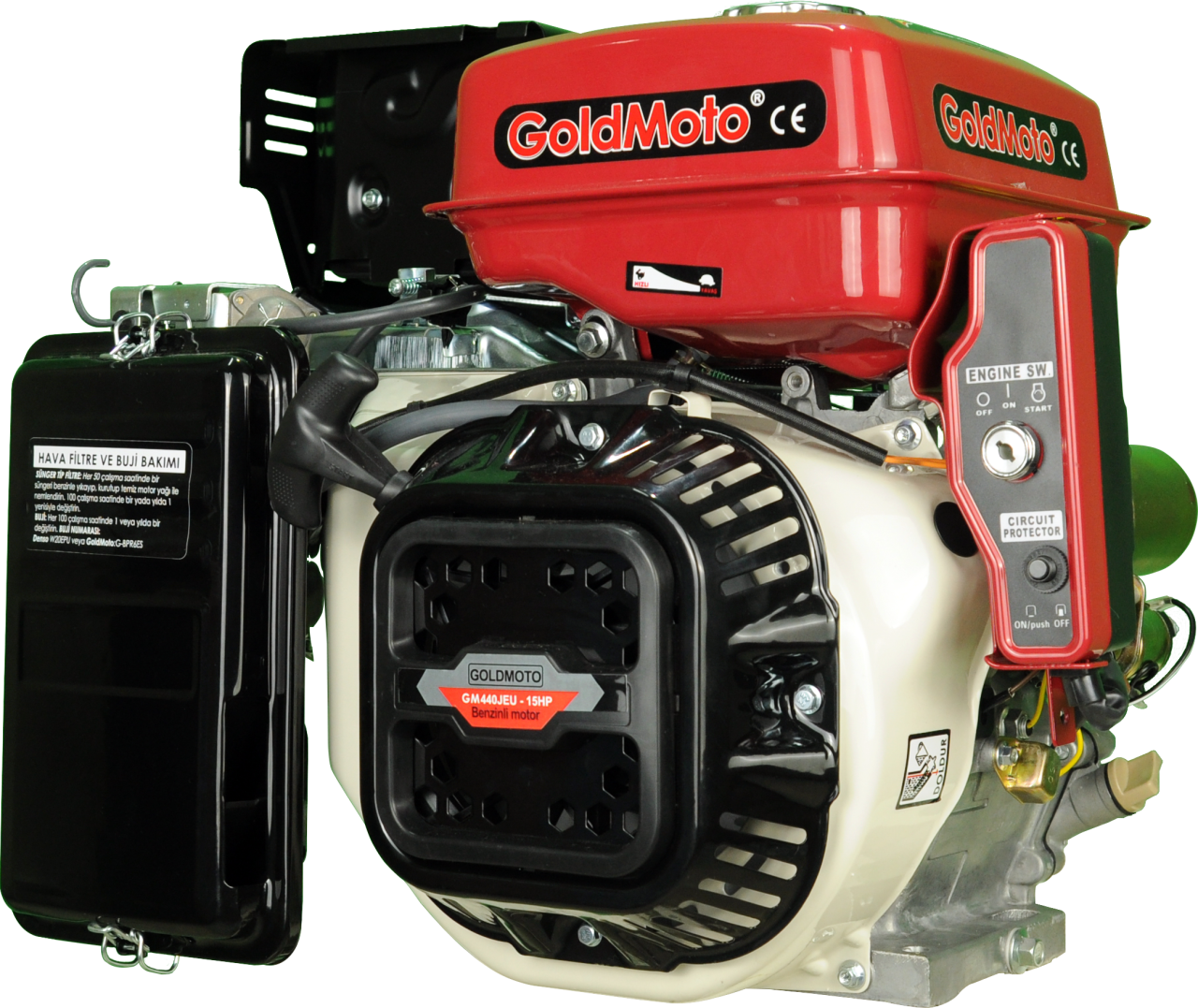 GoldMoto GM440JEU 15 Hp Marşlı Krank Mili Konik Uzun Benzinli Motor