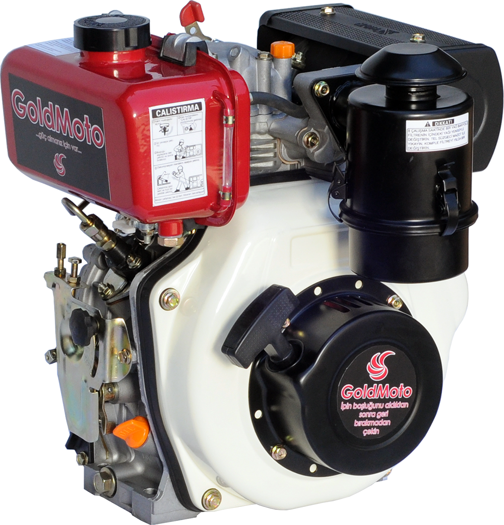 GoldMoto GM170FE-G5 Dizel Motor 5 Hp İpli ve Marşlı Krank Mili Konik ve Kamalı