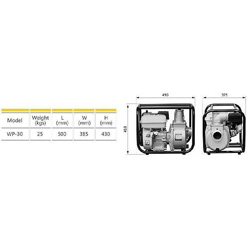 Gardenpro WP-30 Benzinli Su Motoru 3x3