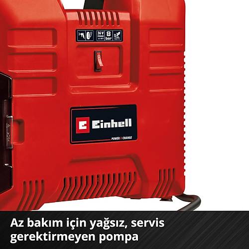 Einhell TE-AC 36/8 Li OF Set Ak�l� Kompres�r - �anta tipi 18V 2x2.5AH