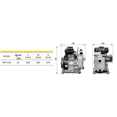 Gardenpro WP-15A 4 Zamanl� Benzinli Su Motoru 1.5''
