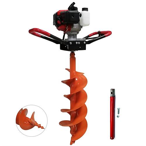 Garden Pro GP-490B ift Helezonlu Toprak Burgu Makinas 250 mm + 30 cm Uzatma