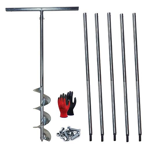 Galvaniz Toprak Burgusu Uzatmal Sondaj Aleti ap 15 cm Boy 6 mt