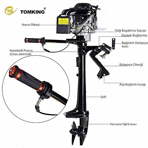 Tomking TK144FC Dtan Takma Bot Motoru 4 Zamanl 4 Hp