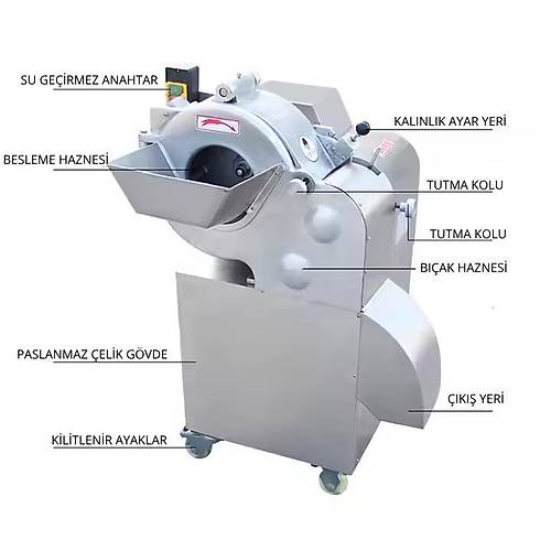 Dalle JQ-100 End�striyel Elektrikli �okFonksiyonlu Meyve Sebze Dilimleme Makinas� 600 Kg/Saat ZENTRAJQ-100