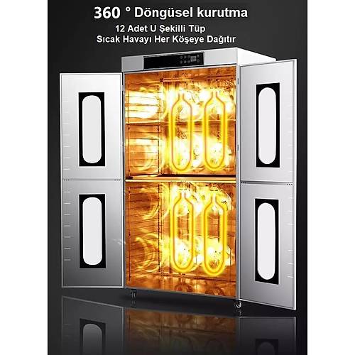 Dalle LT-195 End�striyel �elik Meyve Kurutma Makinesi 28 B�y�k Tepsi