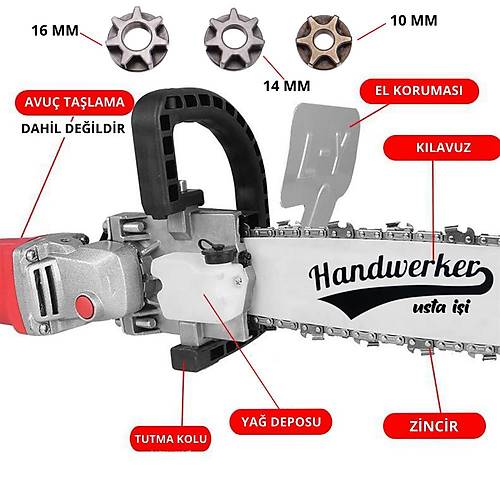 Handwerker Ya� Depolu Avu� Ta�lama Zincirli Testere Aparat� 35 cm