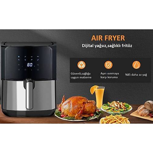 Dalle DL-AF558T1 Dijital 5.5 Lt Ya�s�z Frit�z 1700 Watt - XL AirFryer