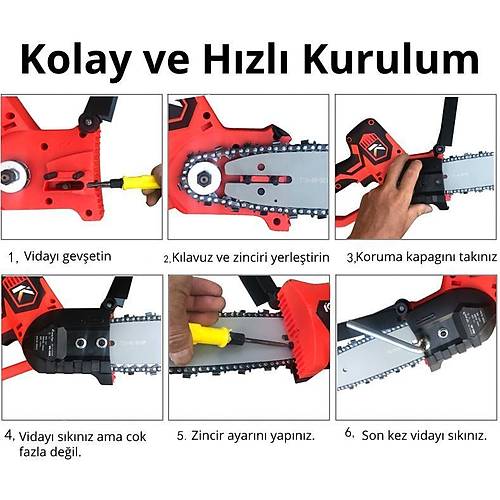 Garden Pro GP201 Lityum Ak�l� Budama Testeresi 21 V-2 Ak�l�