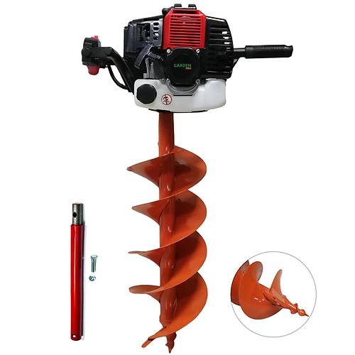 Garden Pro GP-490A ift Helezonlu Toprak Burgu Makinas 250 mm + 50 cm Uzatma