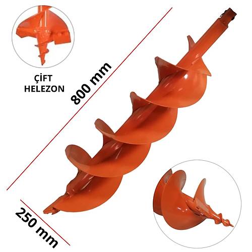 Toprak Burgu Makinas ift Helezon Yedek Delme Burgusu ap 250 mm