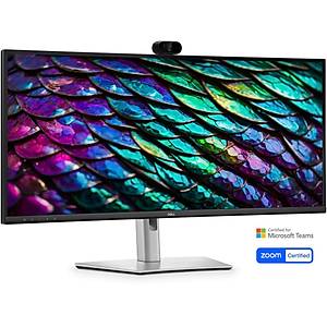 Dell Pro P 34 USB-C Hub Conferencing Monitor - P3426WEB Curved 3440x1440 100Hz 5ms IPS DP HDMI USB-C HUB 90W PD RJ-45 4MP WebCam 2x5W Speaker AI-NC Mikrofon Pivot Siyah