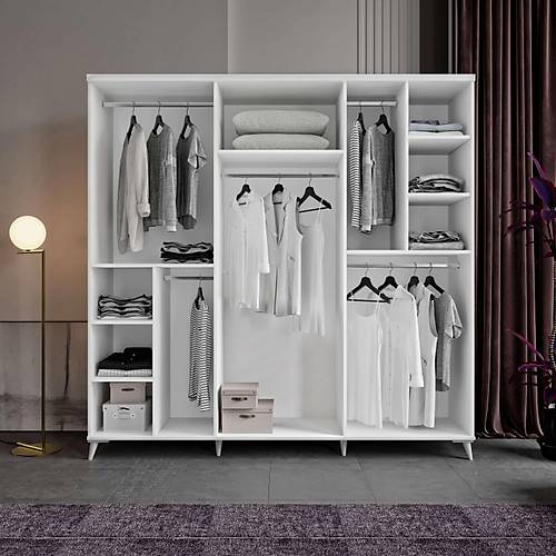 Seronay Zenia 6 Kapakl� Beyaz Gard�rop