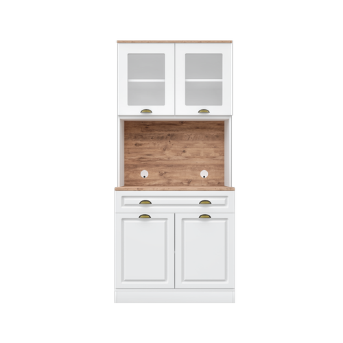 Seronay Mirea 2 Kapakl� Kahve K��esi � 93 cm MDF, LED Ayd�nlatmal�, �ok Ama�l� Mutfak ve Airfryer Dolab�