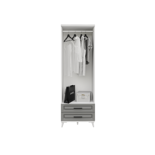 Seronay Mirea 2 Kapakl� �ekmeceli Antrasit - Beyaz Gard�rop