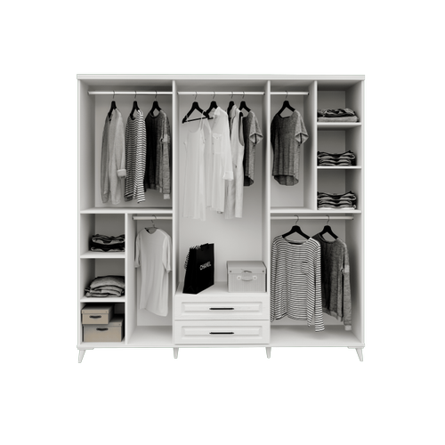 Seronay Mirea 6 Kapakl� Beyaz Gard�rop � Elbise Dolab�