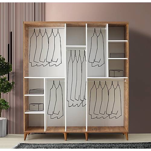 Seronay Lorin 5 Kapakl� Atlantik �am-Beyaz Gard�rop